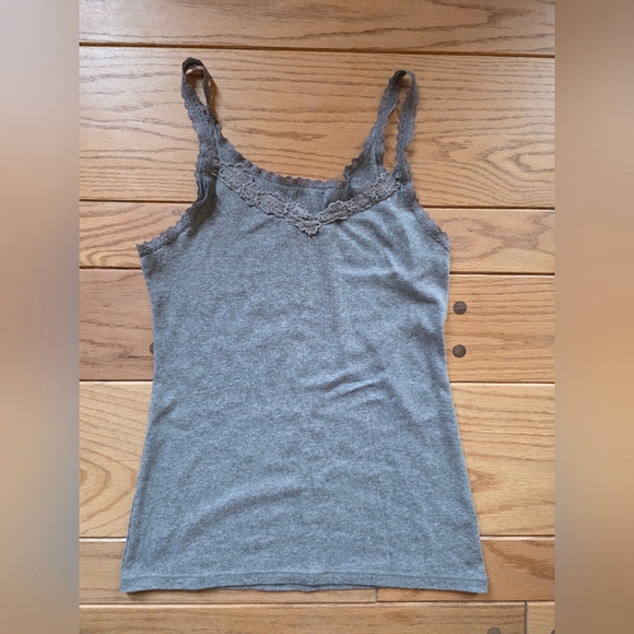 Mossimo Supply Co. Tops - Mossimo Gray Lace Trim Women's Top